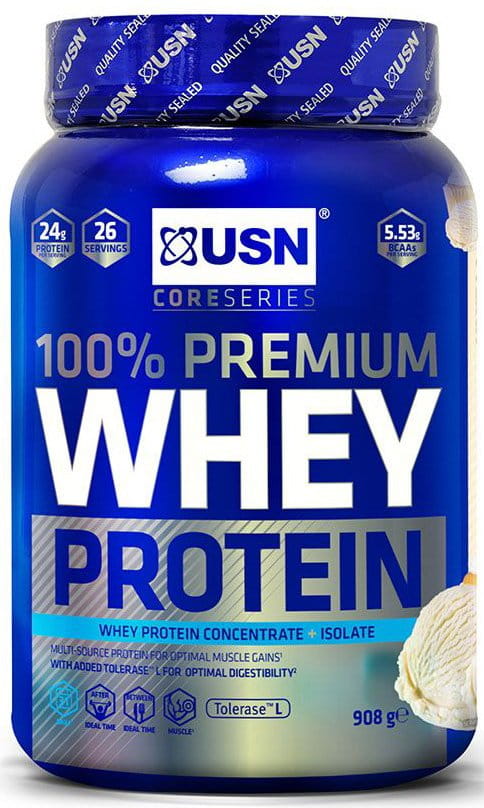 Pudre proteice USN 100% Whey Protein Premium vanila 2.28kg